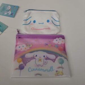 Sanrio Cinnamoroll Dog Cute Zip Pouch Lot White Rainbow Bundle Hello Kitty Pup